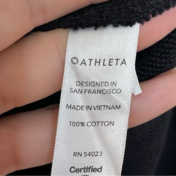 Athleta Black Yogi High Hooded Sweatshirt Size Small Women - Picture 9 of 10